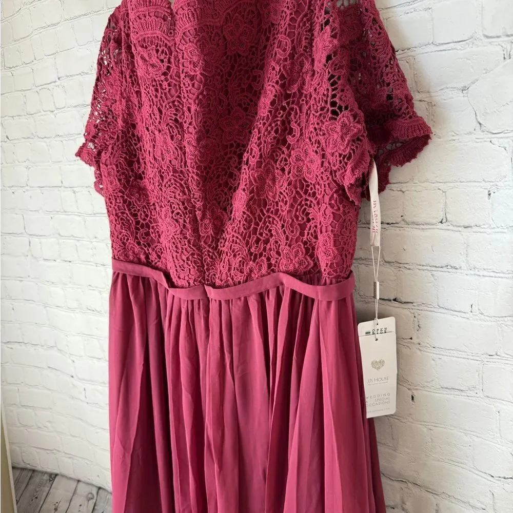 JJs House Lace Maxi Dress in Rich Burgundy NWT 24W